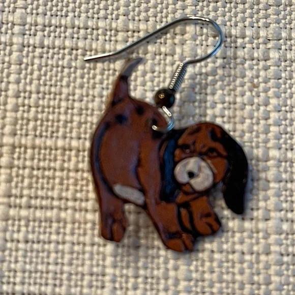 Dog Earrings lightweight leather - Picture 6 of 7